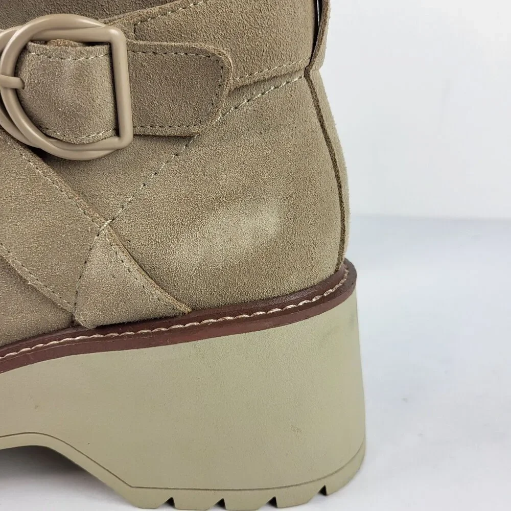 Blondo Giovanni Waterproof Platform Ankle Boots Beige Size 9M